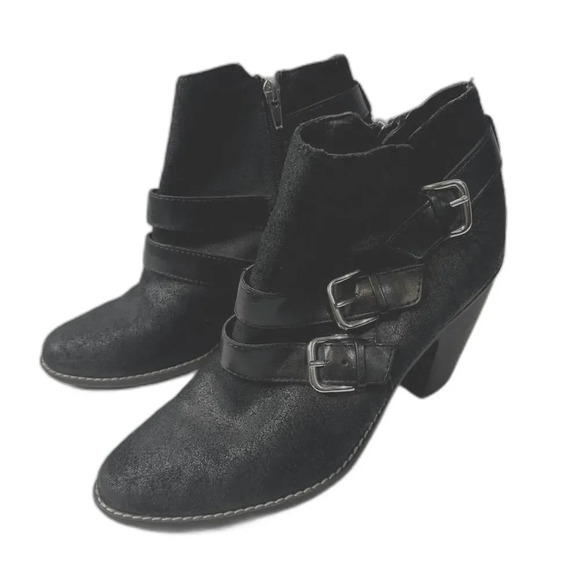 Dolce Vita Heeled Buckle Booties Black Size 9 - Picture 1 of 10